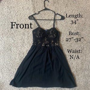 Xhilaration (Small) Strappy Black Dress with Lace